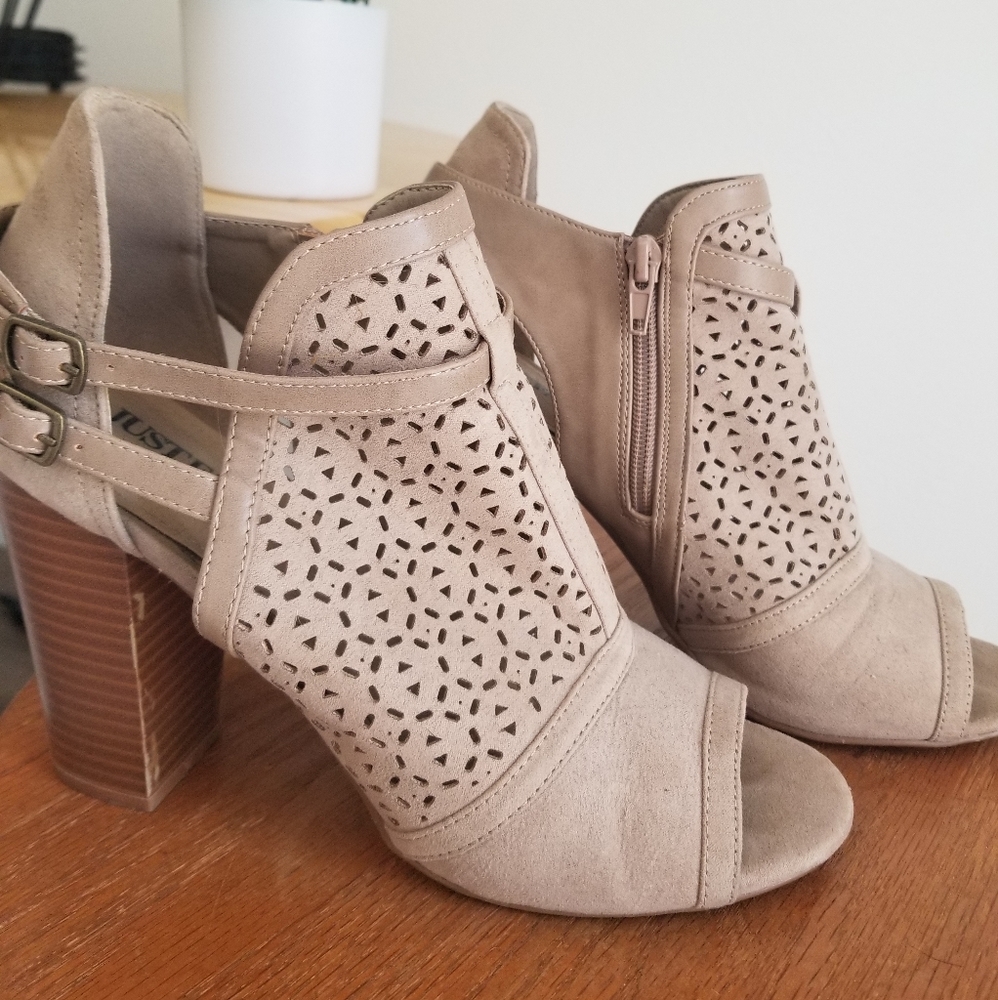 JustFab Tan Booties